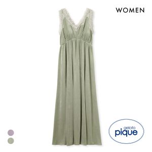 ジェラートピケ レディース MUCHA ベロア×レースカップインワンピース カップイン ジェラピケ ミュシャ パジャマ ルームウェア gelato pique