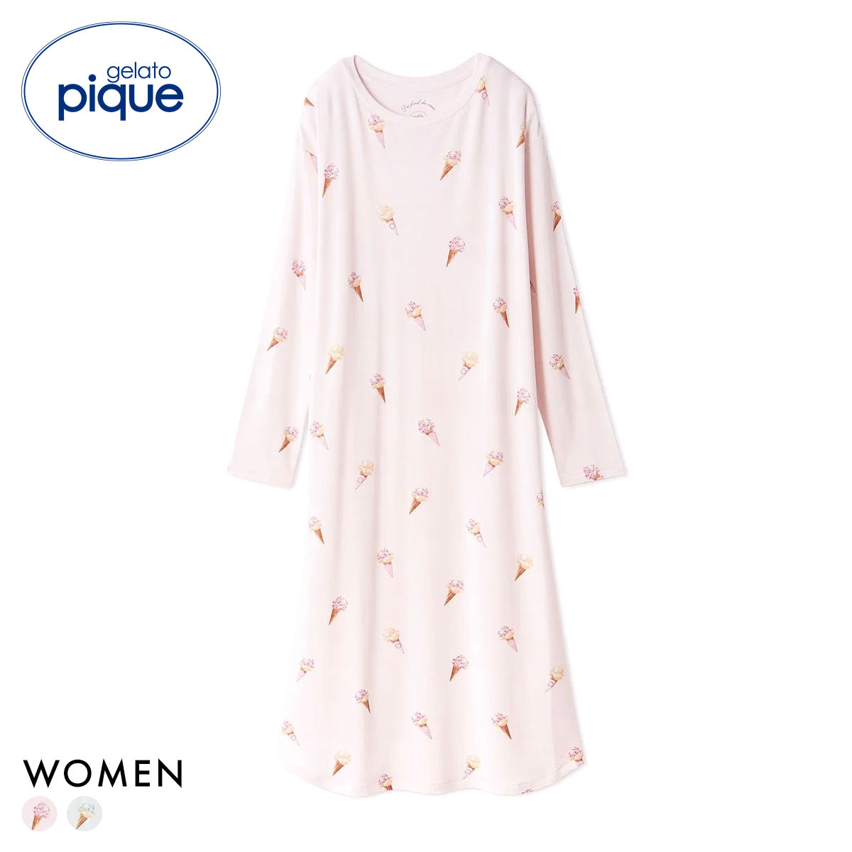 ジェラートピケ レディース アイス柄ワンピース ジェラピケ パジャマ ルームウェア gelato pique(PI-ピンク-Free)