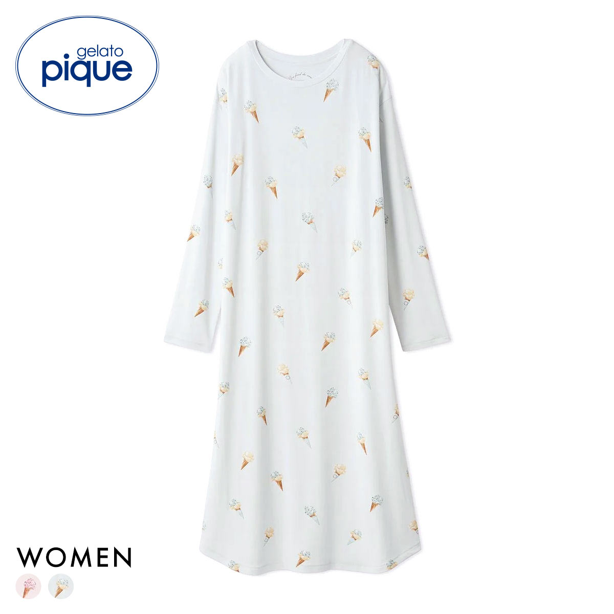 ジェラートピケ レディース アイス柄ワンピース ジェラピケ パジャマ ルームウェア gelato pique(MI-ミント-Free)