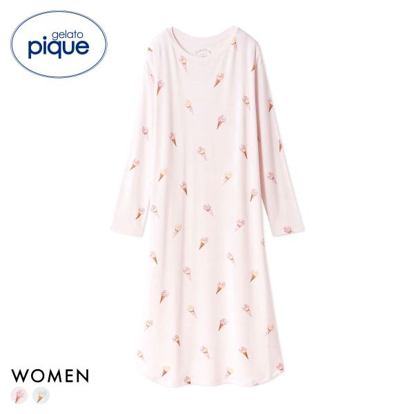 ジェラートピケ レディース アイス柄ワンピース ジェラピケ パジャマ ルームウェア gelato pique