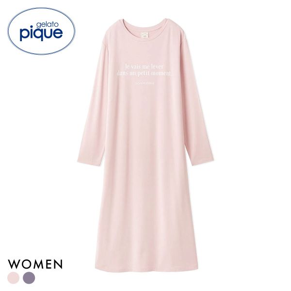 ジェラートピケ レディース インレイロゴワンピース ジェラピケ パジャマ ルームウェア gelato pique