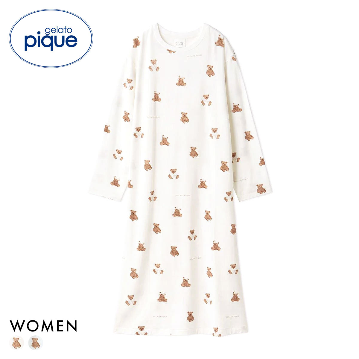 ジェラートピケ レディース 抗菌防臭バスローブベア柄ワンピース ジェラピケ パジャマ ルームウェア gelato pique