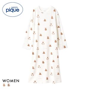 ジェラートピケ レディース 抗菌防臭バスローブベア柄ワンピース ジェラピケ パジャマ ルームウェア gelato pique