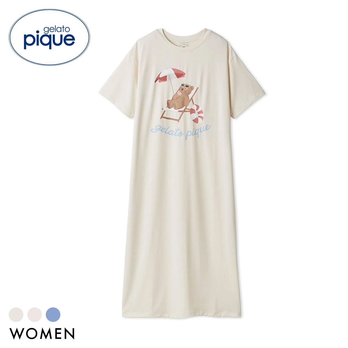 ジェラートピケ レディース インレイロゴワンピース ジェラピケ パジャマ ルームウェア gelato pique