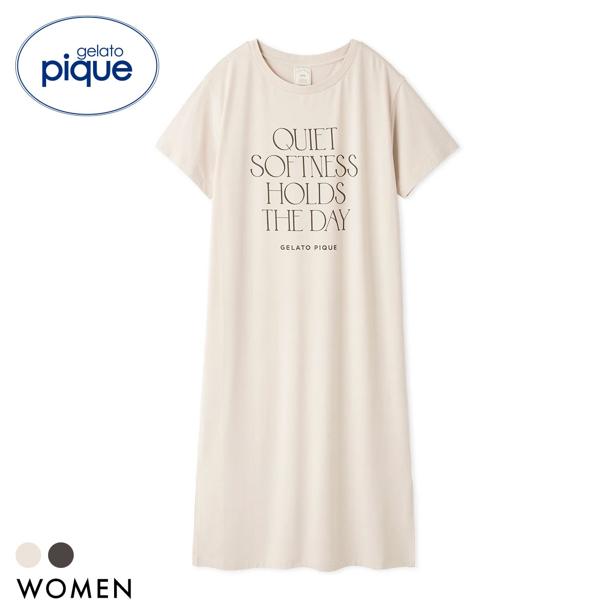 ジェラートピケ レディース 接触冷感 レーヨンロゴワンピース ジェラピケ パジャマ ルームウェア gelato pique