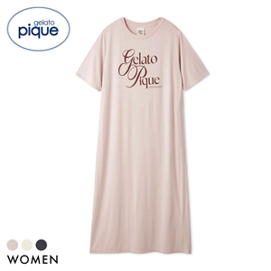 ジェラートピケ レディース 母の日 IFMC. 接触冷感 レーヨンロゴワンピース ジェラピケ パジャマ ルームウェア gelato pique