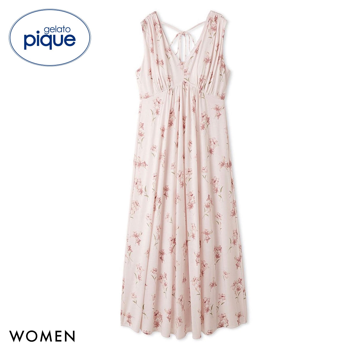 ジェラートピケ レディース 母の日 フラワー柄カップインワンピース カップ付き ジェラピケ パジャマ ルームウェア gelato pique(PI-ピンク-Free)