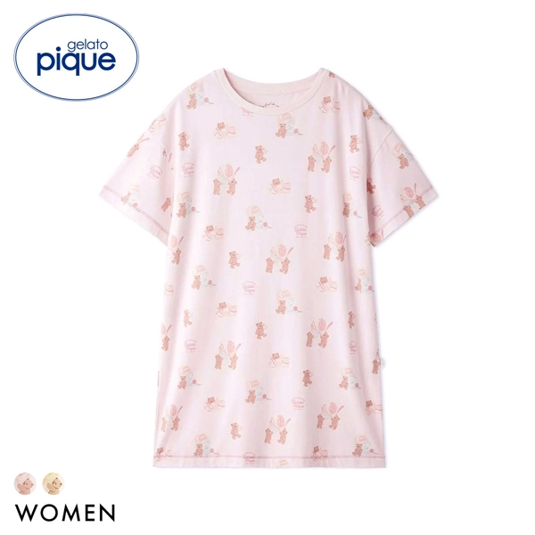ジェラートピケ レディース アイスクリームベア柄ワンピース ジェラピケ パジャマ ルームウェア gelato pique