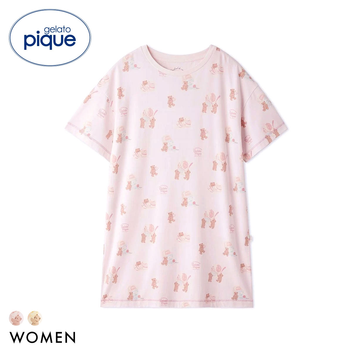 ジェラートピケ レディース アイスクリームベア柄ワンピース ジェラピケ パジャマ ルームウェア gelato pique