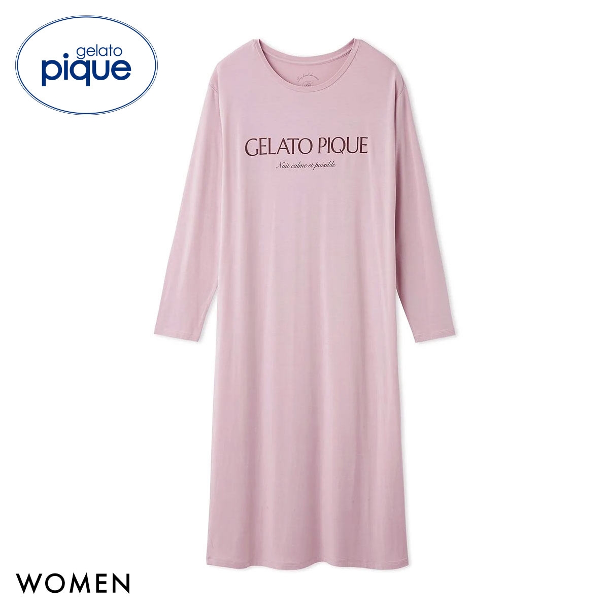 ジェラートピケ レディース レーヨンロゴワンピース ジェラピケ パジャマ ルームウェア gelato pique(PI-ピンク-Free)