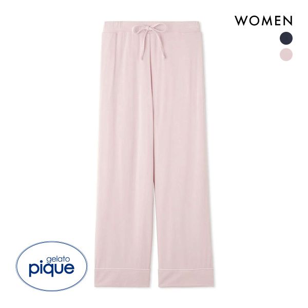 ジェラートピケ gelato pique レディース パイピングロングパンツ ジェラピケ パジャマ ルームウェア