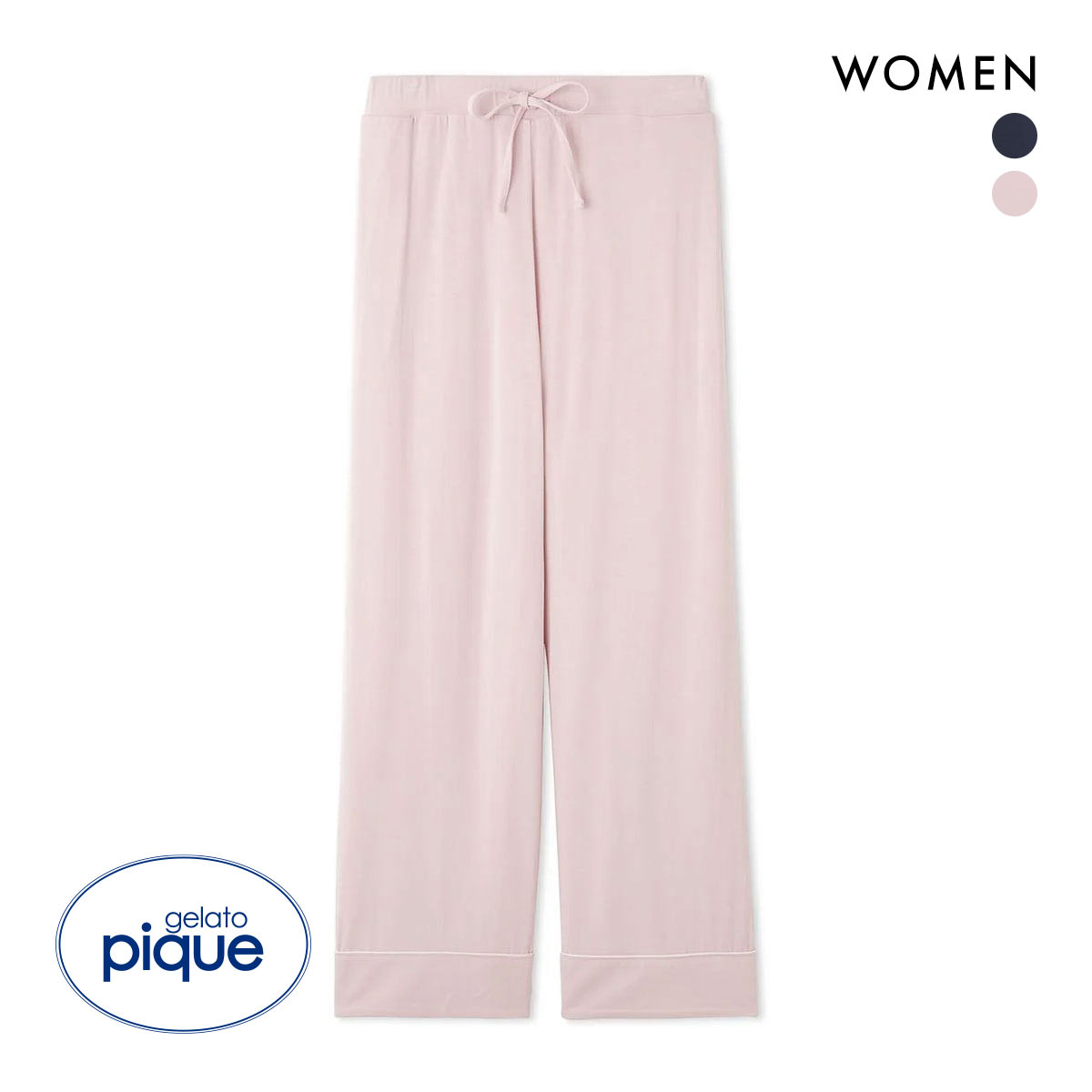 ジェラートピケ gelato pique レディース パイピングロングパンツ ジェラピケ パジャマ ルームウェア(PI-ピンク-Free)