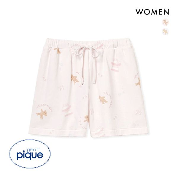 ジェラートピケ レディース ウォッシングベア柄ショートパンツ ジェラピケ パジャマ ルームウェア gelato pique