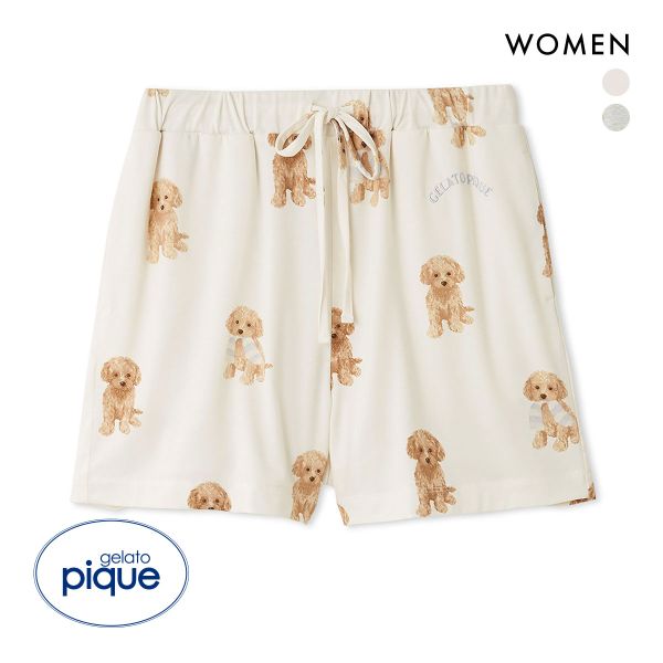 ジェラートピケ レディース トイプードル柄ショートパンツ ジェラピケ パジャマ ルームウェア gelato pique