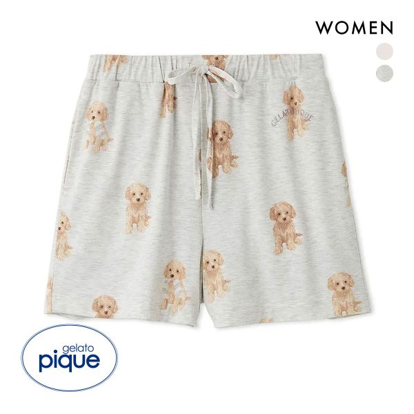 ジェラートピケ レディース トイプードル柄ショートパンツ ジェラピケ パジャマ ルームウェア gelato pique