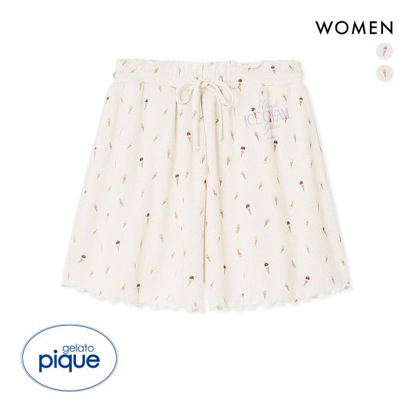ジェラートピケ レディース 接触冷感 アイス柄ワッフルショートパンツ ジェラピケ パジャマ ルームウェア gelato pique