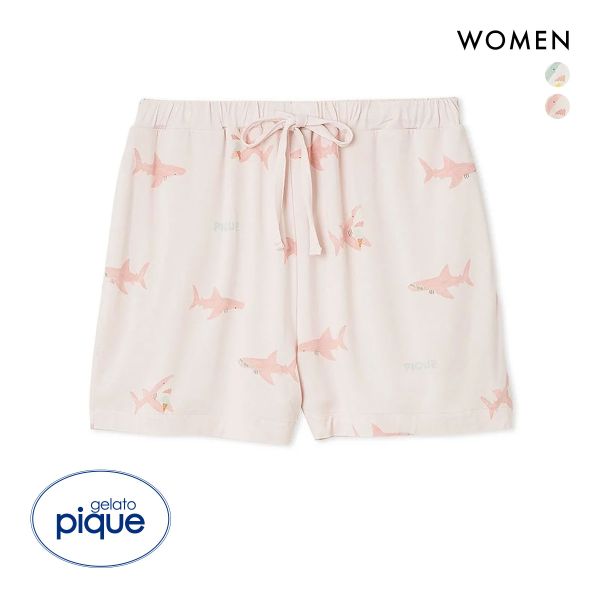 ジェラートピケ レディース 接触冷感 SHARK柄ショートパンツ ジェラピケ パジャマ ルームウェア gelato pique