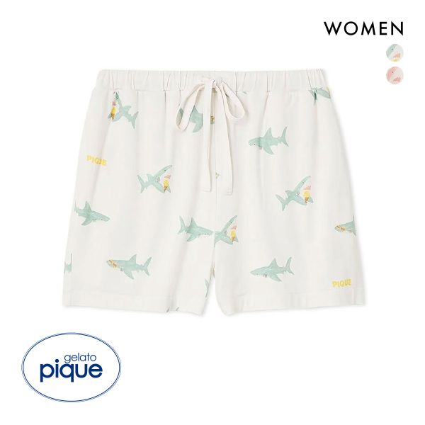 ジェラートピケ レディース 接触冷感 SHARK柄ショートパンツ ジェラピケ パジャマ ルームウェア gelato pique