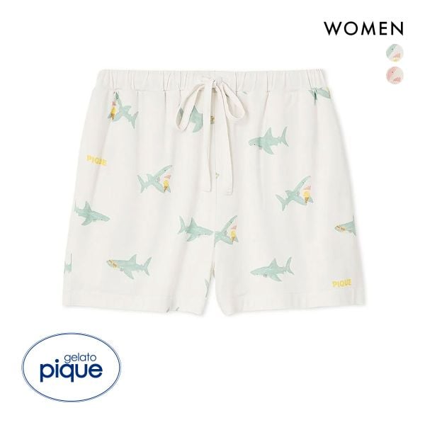 ジェラートピケ レディース 接触冷感 SHARK柄ショートパンツ ジェラピケ パジャマ ルームウェア gelato pique