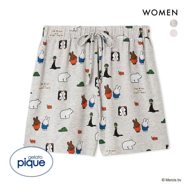 ジェラートピケ Dick Bruna 接触冷感 レディース 総柄ショートパンツ ジェラピケ ルームウェア パジャマ gelato pique