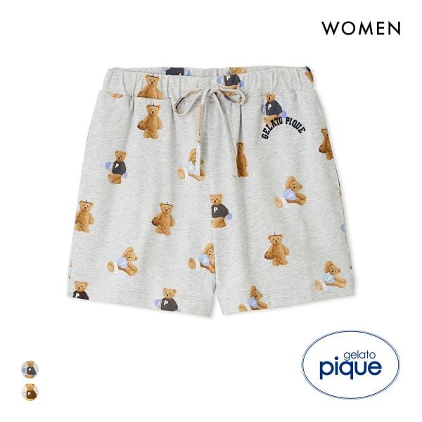 ジェラートピケ レディース スポーティーベア総柄ショートパンツ ジェラピケ パジャマ ルームウェア gelato pique