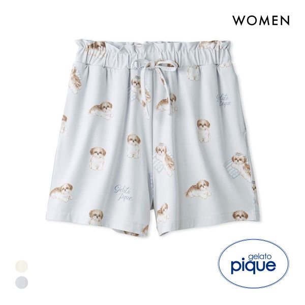 ジェラートピケ レディース シーズー柄ショートパンツ ジェラピケ パジャマ ルームウェア gelato pique
