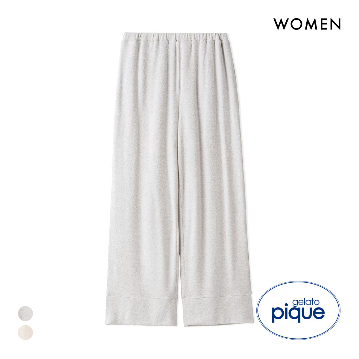 ジェラートピケ レディース スノーロングパンツ ジェラピケ パジャマ ルームウェア gelato pique(LGY-薄グレー-Free)