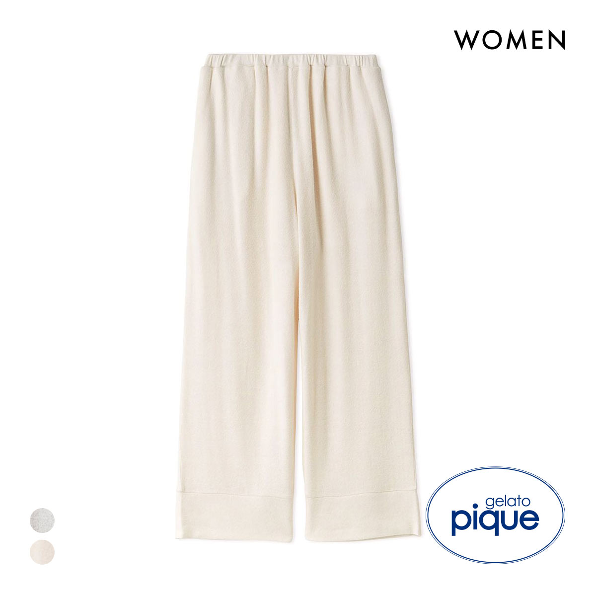 ジェラートピケ レディース スノーロングパンツ ジェラピケ パジャマ ルームウェア gelato pique(IV-アイボリー-Free)