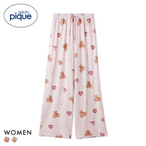 ジェラートピケ レディース フェイバリット総柄ロングパンツ ジェラピケ パジャマ ルームウェア gelato pique