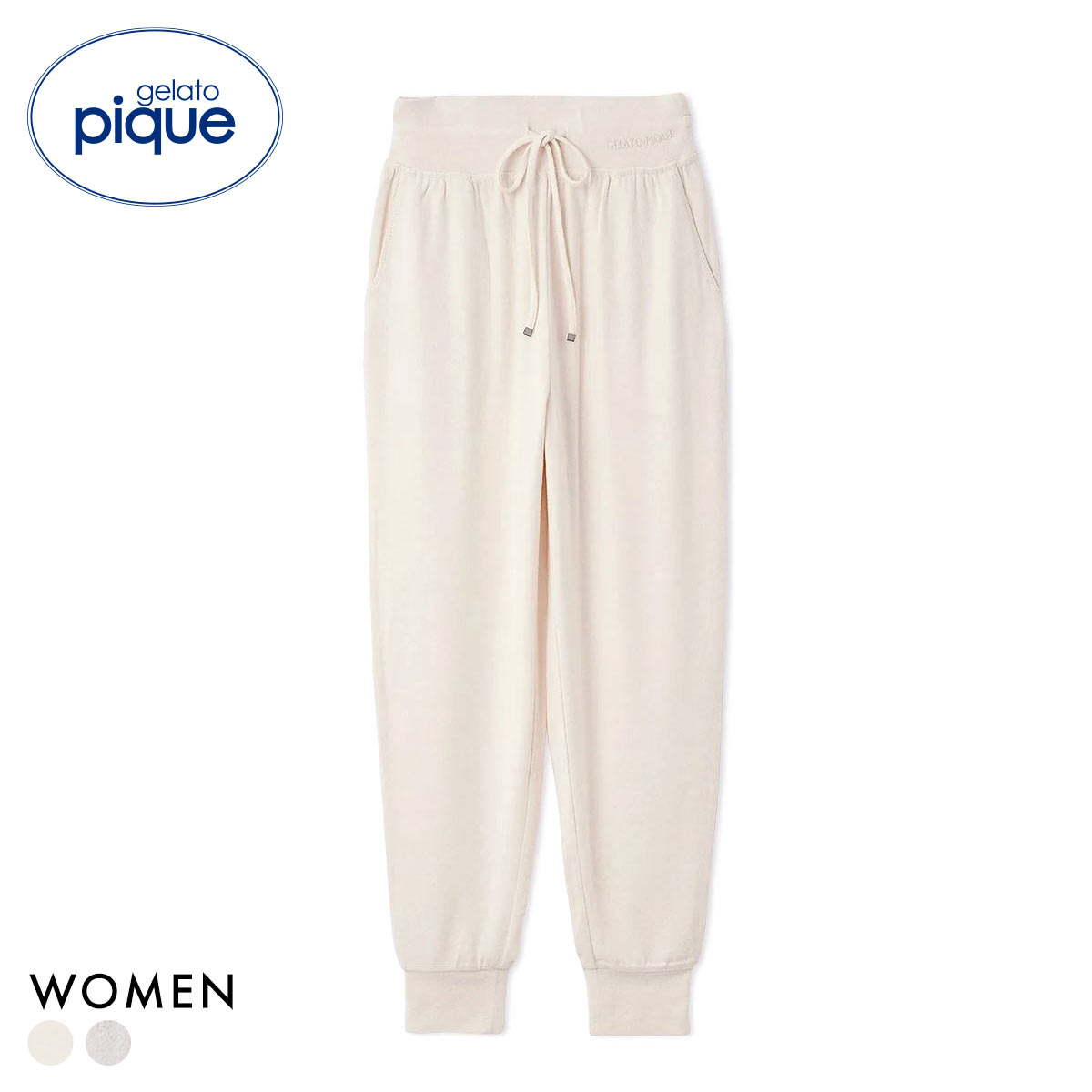ジェラートピケ レディース スノーロングパンツ ジェラピケ パジャマ ルームウェア gelato pique(CR-クリーム-Free)