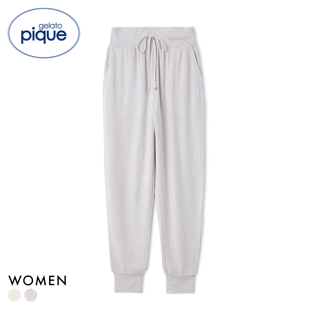 ジェラートピケ レディース スノーロングパンツ ジェラピケ パジャマ ルームウェア gelato pique(GY-グレー-Free)