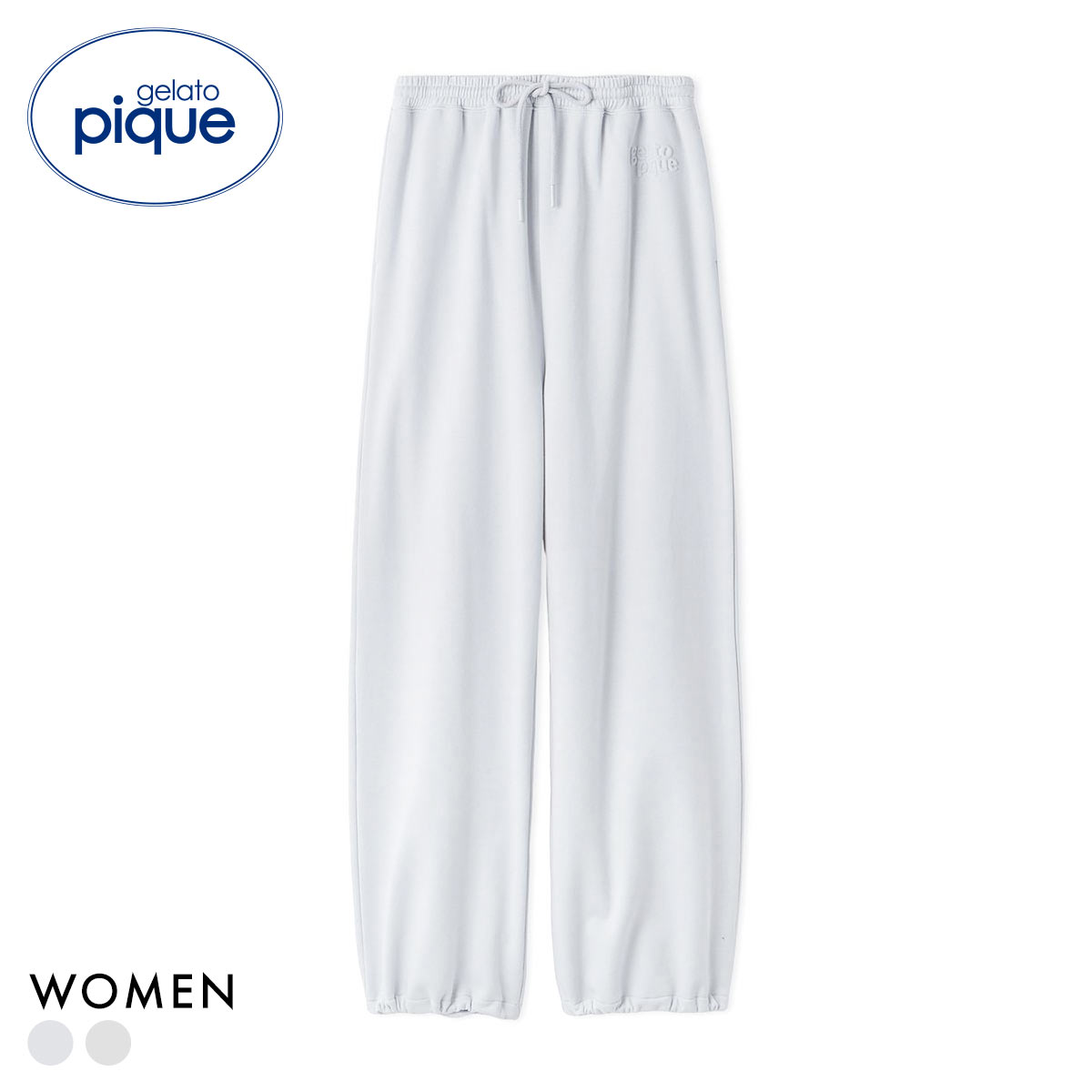 ジェラートピケ レディース 裏毛ロングパンツ ジェラピケ パジャマ ルームウェア gelato pique(BU-ブルー-Free)