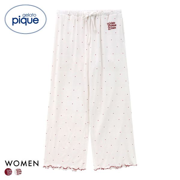 ジェラートピケ レディース ドット柄ロングパンツ ジェラピケ パジャマ ルームウェア gelato pique HOLIDAY