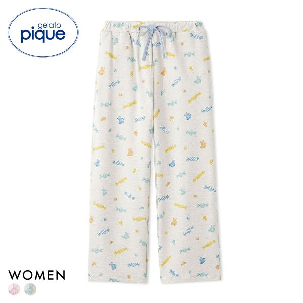ジェラートピケ レディース キャンディ柄ロングパンツ ジェラピケ パジャマ ルームウェア gelato pique