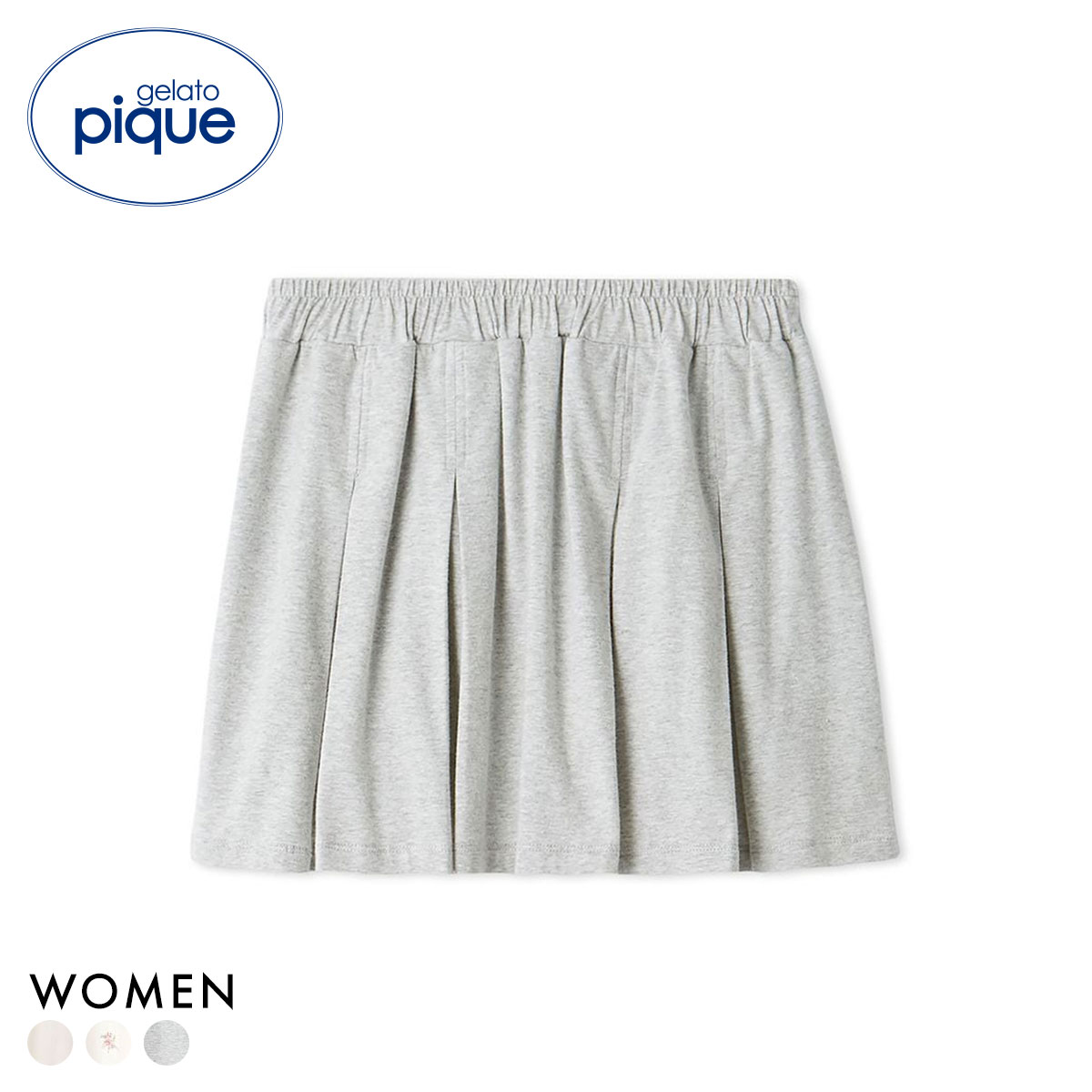 ジェラートピケ レディース カレッジロゴショートパンツ ジェラピケ パジャマ ルームウェア gelato pique(GY-グレー-Free)