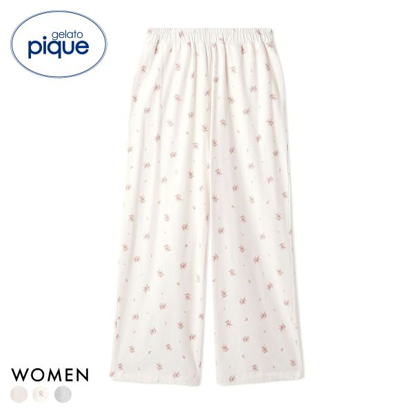 ジェラートピケ レディース カレッジロゴロングパンツ ジェラピケ パジャマ ルームウェア gelato pique
