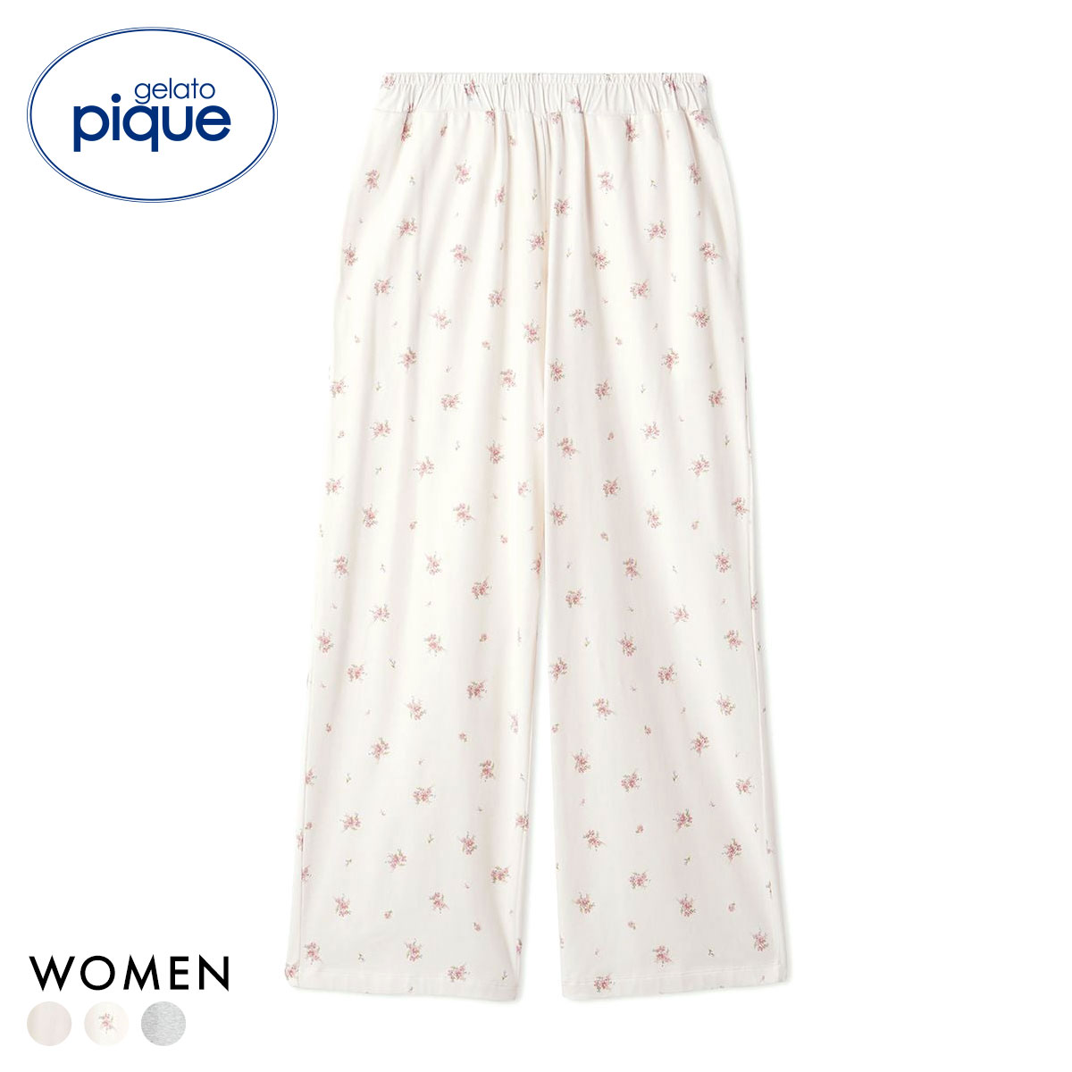 ジェラートピケ レディース カレッジロゴロングパンツ ジェラピケ パジャマ ルームウェア gelato pique(PI-ピンク-Free)