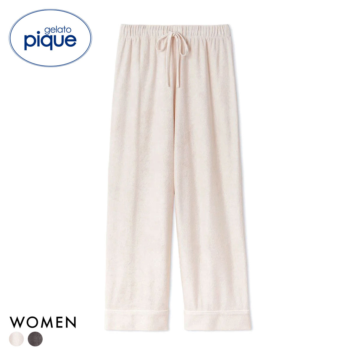 ジェラートピケ レディース パイルロングパンツ ジェラピケ パジャマ ルームウェア gelato pique(BE-ベージュ-Free)