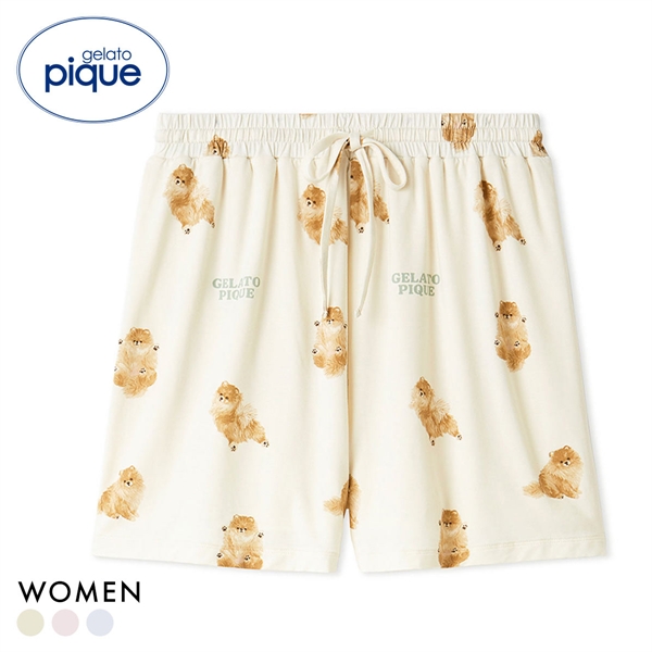 ジェラートピケ レディース ドッグ柄ショートパンツ ジェラピケ パジャマ ルームウェア gelato pique