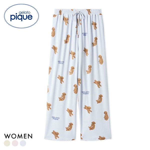ジェラートピケ レディース ドッグ柄ロングパンツ ジェラピケ パジャマ ルームウェア gelato pique