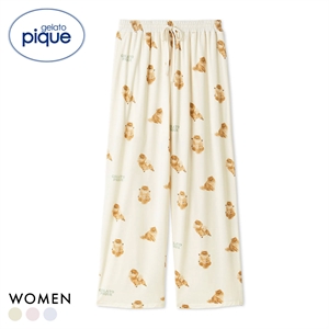 ジェラートピケ レディース ドッグ柄ロングパンツ ジェラピケ パジャマ ルームウェア gelato pique