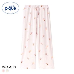 ジェラートピケ レディース アイス柄ロングパンツ ジェラピケ パジャマ ルームウェア gelato pique