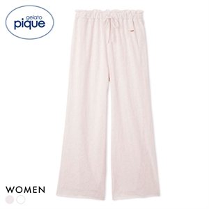 ジェラートピケ レディース さくらレーシージャガードロングパンツ ジェラピケ パジャマ ルームウェア gelato pique
