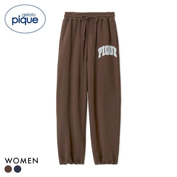 ジェラートピケ レディース カレッジロゴ裏毛毛ロングパンツ ジェラピケ ルームウェア ジェラピケ gelato pique