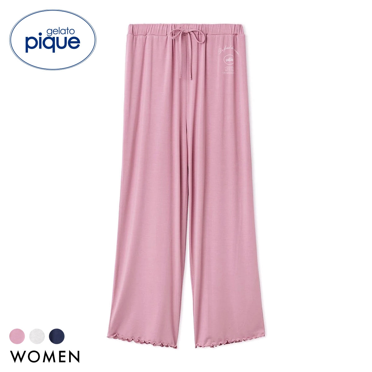 ジェラートピケ レディース レーヨンロゴメローロングパンツ ジェラピケ パジャマ ルームウェア gelato pique