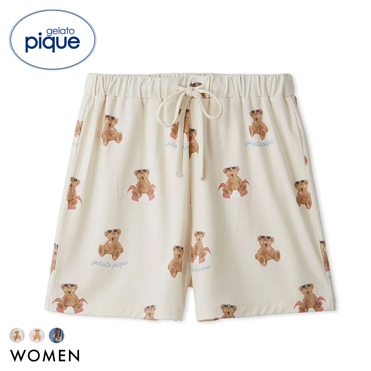 ジェラートピケ レディース 接触冷感 サマーベア柄ショートパンツ ジェラピケ パジャマ ルームウェア gelato pique