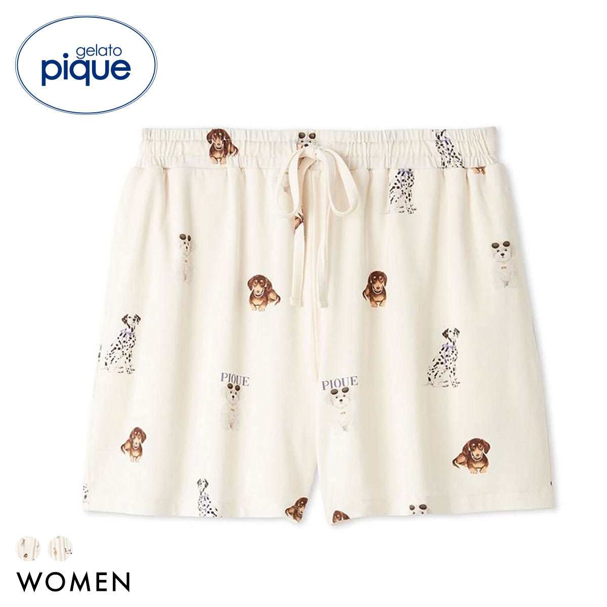 ジェラートピケ レディース 接触冷感 ファッションCATS&DOGS柄ショートパンツ ジェラピケ ルームウェア gelato pique