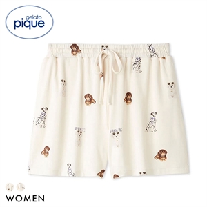 ジェラートピケ レディース 接触冷感 ファッションCATS&DOGS柄ショートパンツ ジェラピケ ルームウェア gelato pique
