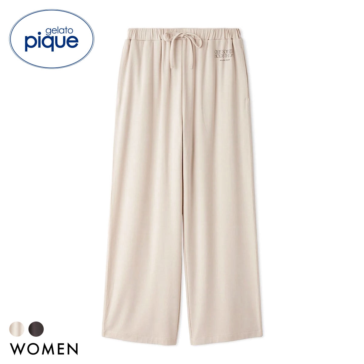 ジェラートピケ レディース 接触冷感 レーヨンロゴロングパンツ ジェラピケ パジャマ ルームウェア gelato pique