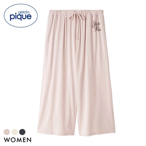 ジェラートピケ レディース 母の日 IFMC. 接触冷感 レーヨンロゴ7分丈パンツ ジェラピケ パジャマ ルームウェア gelato pique